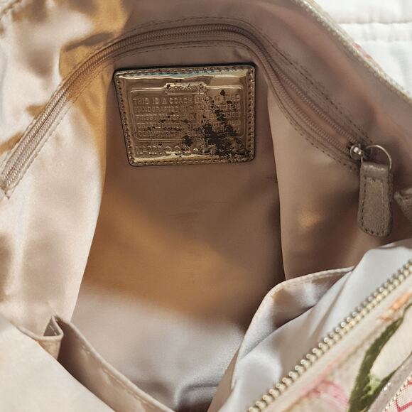 Vintage Coach Poppy Dream C Crossbody Purse Bag Signature Pink Green Y2K - Picture 2 of 7